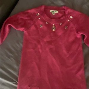 Shimmery pink sweater dress